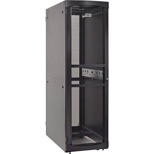 Eaton RS Rack Cabinet - For Server, LAN Switch, Patch Panel, PDU, UPS - 42U Rack Height - Black - Metal - 907.18 kg Dynamic/Rolling Weight Capacity - 1360.78 kg Static/Stationary Weight Capacity - PuriLite