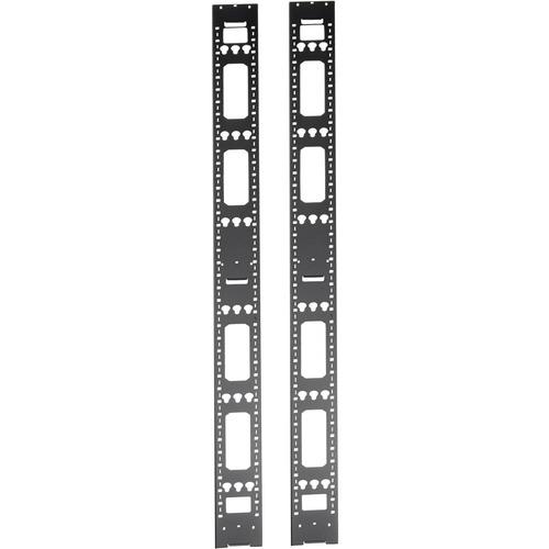 Tripp Lite 45U Vertical Cable Management Bars - Black - 2 Pack - 45U Rack Height - PuriLite