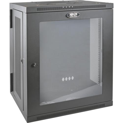 Tripp Lite SRW15USG SmartRack 15U Low-Profile Switch-Depth WallMount Rack Enclosure Cabinet - For LAN Switch, Patch Panel - 15U Rack Height x 19" (482.60 mm) Rack Width x 10.42" (264.67 mm) Rack Depth - Wall Mountable - Black Powder Coat - Acrylic, Steel - PuriLite