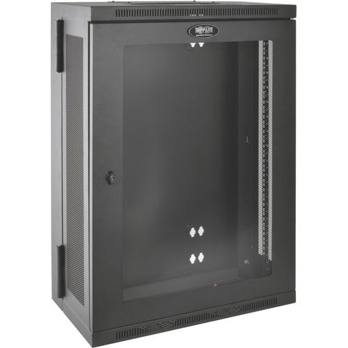Tripp Lite SmartRack SRW18US13G Rack Cabinet - For LAN Switch, Patch Panel - 18U Rack Height x 19" (482.60 mm) Rack Width - Wall Mountable - Black Powder Coat - Acrylic, Steel - 90.72 kg Maximum Weight Capacity - 113.40 kg Static/Stationary Weight Capaci - PuriLite