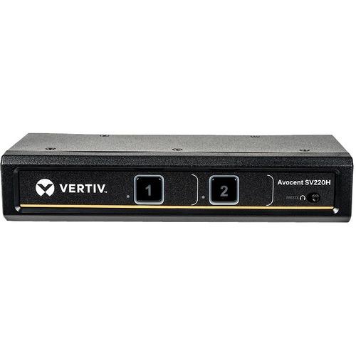Vertiv Avocent 2-Port HDMI 4K Ultra HD KVM Switch - 2 Computer(s) - 1 Local User(s) - 3840 x 2160 - 4 x USB - 3 x HDMI - Desktop - PuriLite