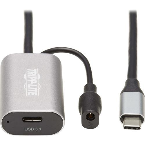 Tripp Lite U330-05M-C2C USB-C Active Extension Cable, USB-C to USB-C (M/F), 16 ft. (5 m) - 16.4 ft USB Data Transfer Cable for Chromebook, Notebook, Tablet, Computer, Printer, Modem, MacBook Pro, Smartphone, Keyboard, Portable Hard Drive, Patch Panel, .. - PuriLite