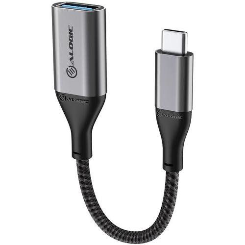 Alogic Super Ultra USB 3.1 USB-C to USB-A Adapter - 15cm - Space Grey - 5.9" USB/USB-C Data Transfer Cable for Phone, Tablet, Notebook, Peripheral Device, Chromebook - First End: 1 x Type C Male USB - Second End: 1 x Type A Female USB - 5 Gbit/s - Space - PuriLite