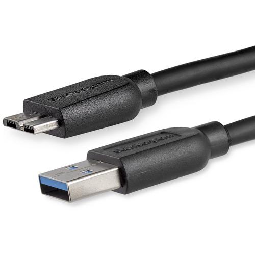 StarTech.com 2m (6ft) Slim SuperSpeed USB 3.0 A to Micro B Cable - M/M - Flexible cable for convenient positioning of USB 3.0 devices - USB 3.0 Micro B - Slim USB 3.0 to Micro B Cable - Thin USB 3 A to B Cable - Micro USB 3.0 to USB 3.0 - 2m Slim SuperSp - PuriLite
