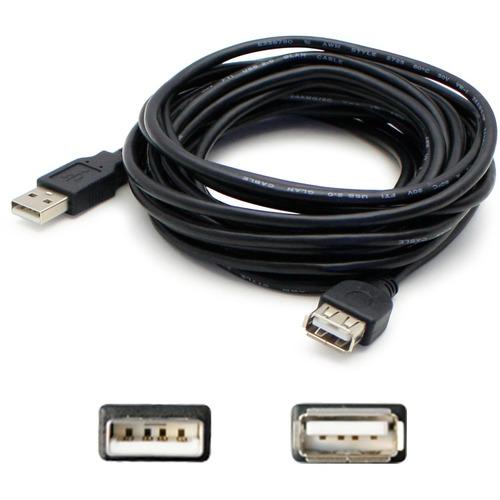 Add-On Computer AddOn 10ft (3M) USB 2.0 A to A Extension Cable - Male to Female - 10 ft USB Data Transfer Cable - First End: 1 x Type A Male USB - Second End: 1 x Type A Female USB - Extension Cable - Black - PuriLite