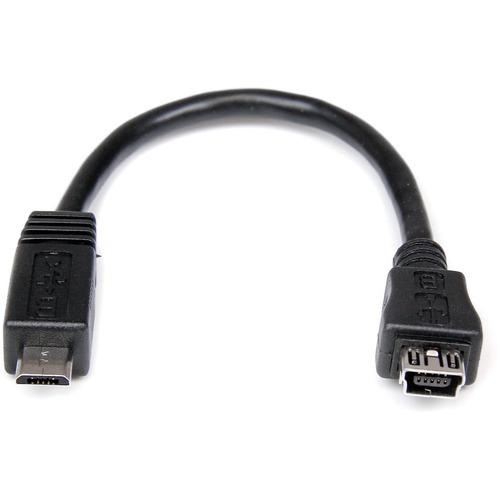 StarTech.com 6in Micro USB to Mini USB Adapter Cable M/F - Connect Micro USB devices using a Mini USB Cable - micro usb male to mini usb female - micro usb to mini usb adapter - PuriLite