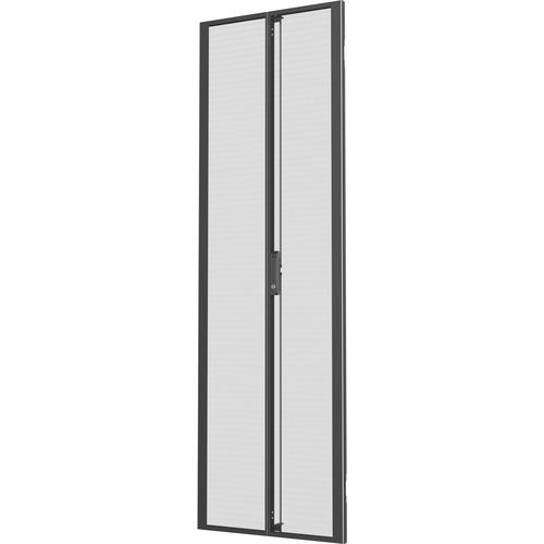 Vertiv? 48U x 600mm Wide Split Perforated Doors Black (Qty 2) - Metal - Black - 48U Rack Height - 2 Pack - 23.62" (600 mm) Width - PuriLite