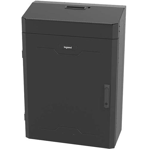 C2G 4RU Vertical Wall-Mount Cabinet with Split Door - 36in Height TAA - For Router, LAN Switch, Patch Panel - 4U Rack Height31" (787.40 mm) Rack Depth - Wall Mountable - Black - Steel - 68.04 kg Static/Stationary Weight Capacity - TAA Compliant - PuriLite