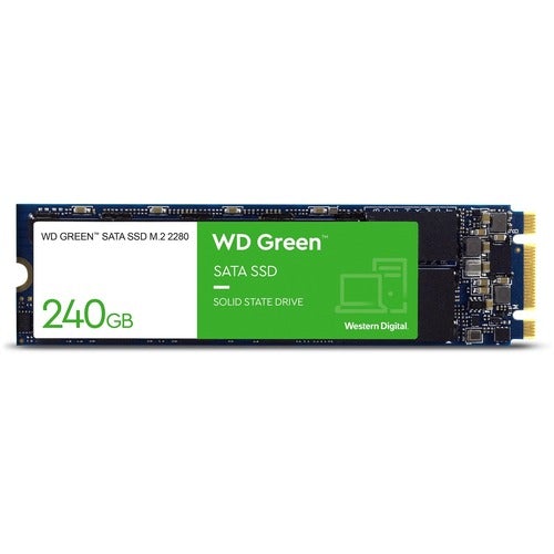 Western Digital WD Green WDS240G2G0B 240 GB Solid State Drive - M.2 2280 Internal - SATA (SATA/600) - Desktop PC, All-in-One PC, Notebook Device Supported - 545 MB/s Maximum Read Transfer Rate - 3 Year Warranty - PuriLite