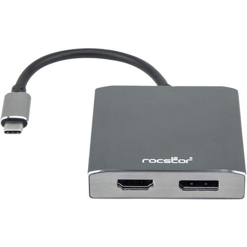 Rocstor Premium Graphic Adapter - 1 Pack - Type C USB - 1 x DisplayPort, 3 x HDMI, DisplayPort, HDMI - PuriLite