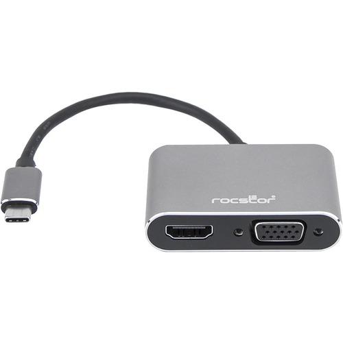 Rocstor Graphic Adapter - 1 Pack - Type C USB - 1 x HDMI VGA, 1 x HDMI - PuriLite
