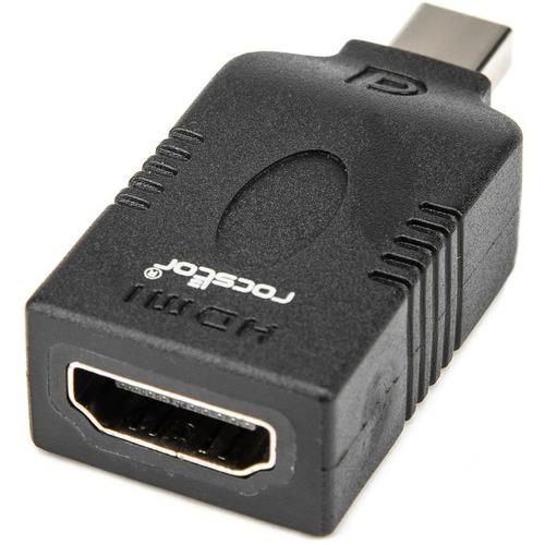 Rocstor Slim Mini DisplayPort/HDMI Audio/Video Adapter - 1 Pack - 1 x Mini DisplayPort Male Digital Audio/Video - 1 x HDMI Female Digital Audio/Video - 1920 x 1200 Supported - Black - PuriLite