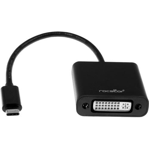 Rocstor Premium USB-C to DVI Adapter Converter - 1 Pack - Type C USB - 1 x DVI, 1 x DVI-I, DVI - PuriLite
