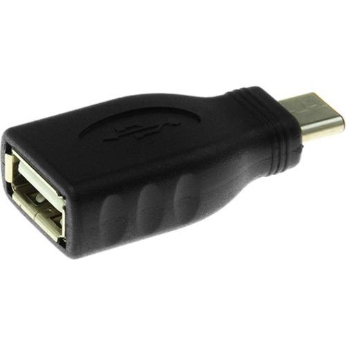 Rocstor Premium USB Data Transfer Adapter - 1 Pack - 1 x Type C Male USB - 1 x Type A Female USB - Nickel Connector - Black - PuriLite